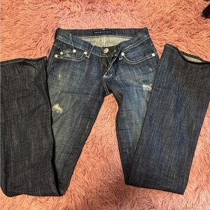 Rock & Republic Gray Blue Distressed Skinny Jeans - Dark Blue